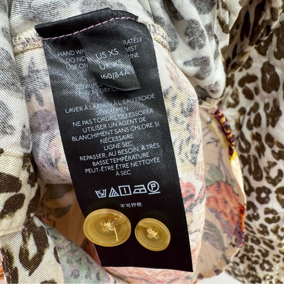 Pilcro Anthropologie Relaxed Button Down Tunic/Shirt Leopard Animal Sz XS - Picture 8 of 10